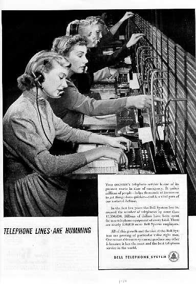 1950 Telephone lines are humming