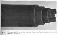 Fig. 6.1 - Three-core 5.2 kV clover leaf cable for Wood Lane Power Station, Hammersmith, 1900 (B.I. Company)