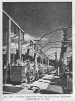 Fig. 15.31 - Outdoor Substation with Low Oil-Content Breakers. (English Electric Co. Ltd.)