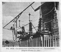 Fig. 18.25. - Co-ordinating Gaps Mounted on a Transformer. (English Electric Co. Ltd.)