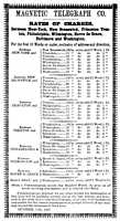 Magnetic Telegraph Co. Rates of Charges - October 18th, 1847