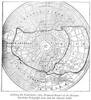 Linking the Continents, 1865. Proposed Routes of the Russian-American Telegraph Line and the Atlantic Cable