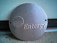 Entergy pole tag - front view
