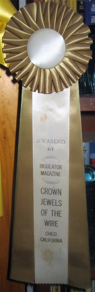 AWARDED
BY 
INSULATOR
MAGAZINE
CROWN 
JEWELS
OF THE
WIRE
CHICO
CALIFORNIA

awarded for French exhibit at GVBCA