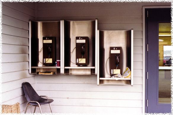 telephones outside the Alaska Marine Highway Terminal building in Ketchikan