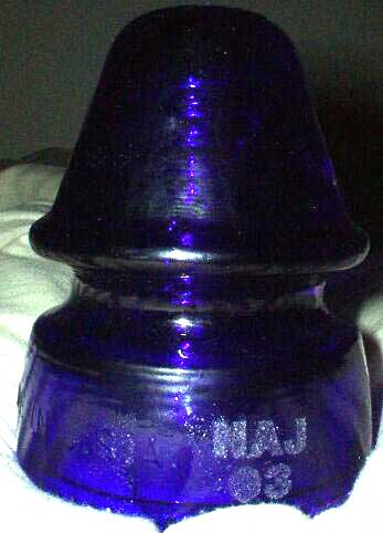 Cobalt blue commemorative insulator